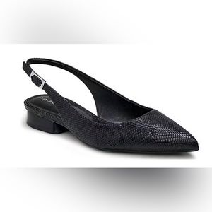 Vince Camuto Jesander Snake Embossed Leather Slingback Career Flats